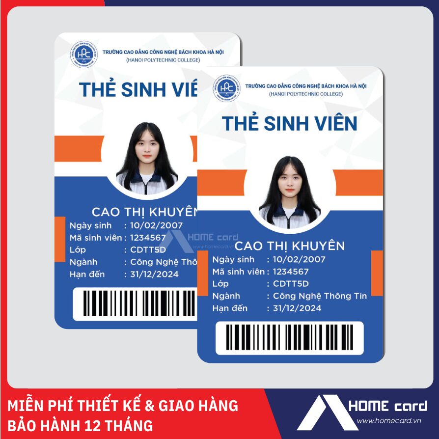 Dịch vụ in thẻ Sinh viên, thẻ Học sinh theo yêu cầu