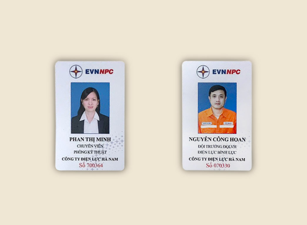 Thẻ nhân viên điện lực nhựa PVC